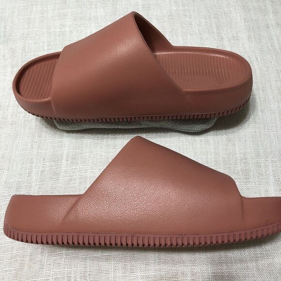 Nike Calm Slides Women 9 Men 8 slip on Sandals Terra Blush Pink Comfort Vacation - Picture 4 of 10